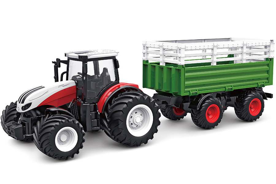 Radiostyrd Traktor - 1:24 Traktor med grönt släp - RTR