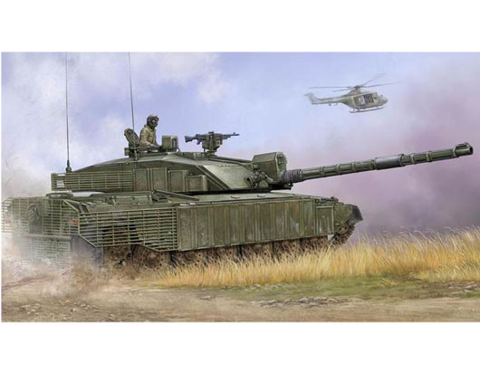 Byggmodell stridsvagn - BRITTISH CHALLENGER 2 W. ANTI HEAT FENCE - 1:35 - TR