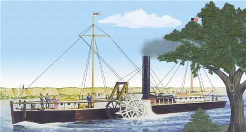 Byggmodell båt - Fultons Clermont Paddle Wheel Steamship - 1:96 - LB