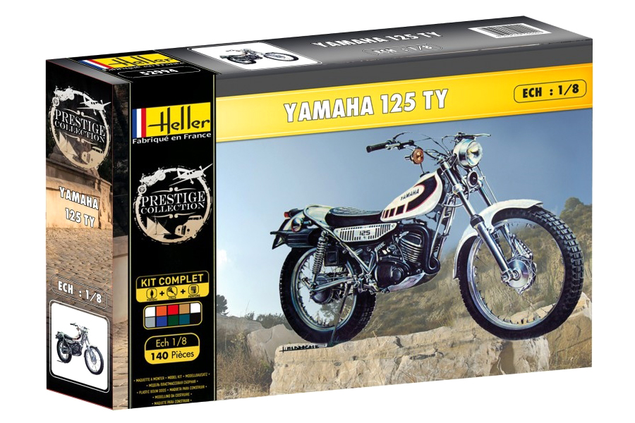 Byggmodell motorcykel - Yamaha TY 125 - 1:8 - Heller