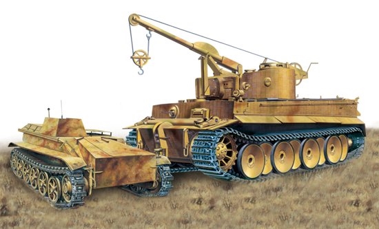 Byggmodell stridsvagn - Bergepanzer Tiger I, s.Pz.Abt.508 IV Ausf.A - 1:35 - Dragon