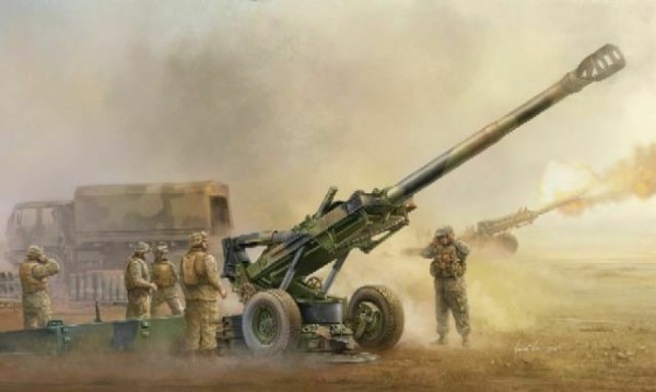 Byggsats stridsfordon - M198 Medium Towed Howitzer - 1:35 - Trumpeter