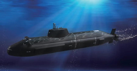 Byggmodell ubåt - HMS Astute - 1:350 - TR