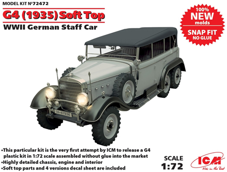 Byggmodell stridsfordon - G4 1935 Soft Top - SNAP - 1:72