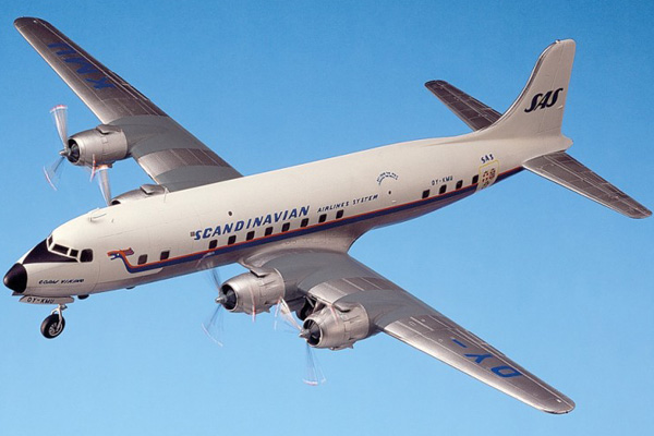 Flygplansmodell - SAS DC6 Super Cloudmaster - 1:72 -H