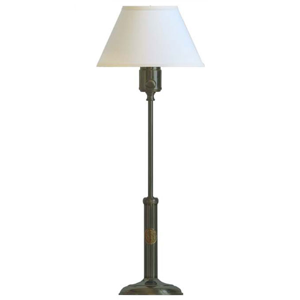 Wäger antiklackerad med vit skärm 47 cm  Karlskrona lampfabrik 0598HC20