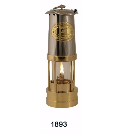 Fotogenlampa Gruvlykta mässing, rostfri ovandel 1893