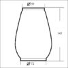 Lampglas till stallykta Guillouard 0060, 230060