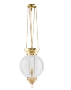 Månskenslampa Fotogenlampa, blank mässing, klar kupa  231M