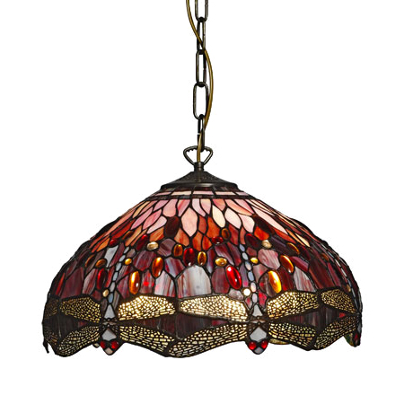 Tiffany Trollslända Vin taklampa 40 cm, B03-40