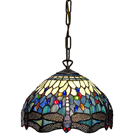 Fotogenlampa Tiffany Trollslända Safirblå 30 cm, Nostalgia Design
