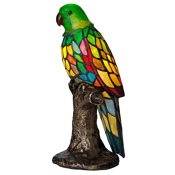 Tiffany Papegoja Bordslampa höjd 39 cm B18-36