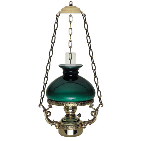 Fotogenlampa Saloon Lamp grön 20’’’ Idealbrännare 8203GI/O