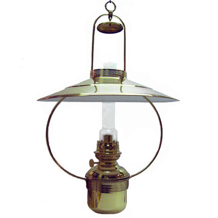 Kabinlampa i mässing med 14’’’ el-imitationsbrännare,  55 cm hög, 230V 100W E27 sockel, 8209/E,