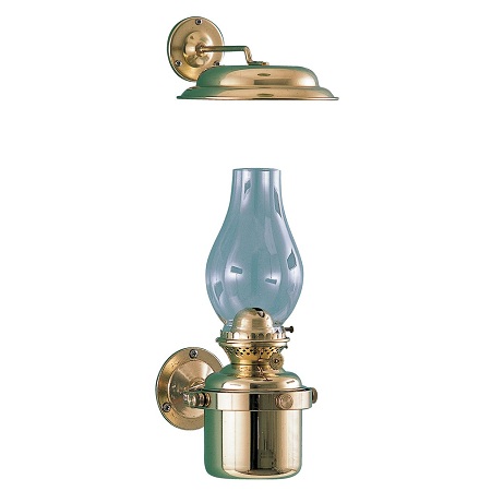 Fotogenlampa Vägglampa (Gimbal lamp ) med rörlig kardan väggupphängning och rökhatt.  8917/O