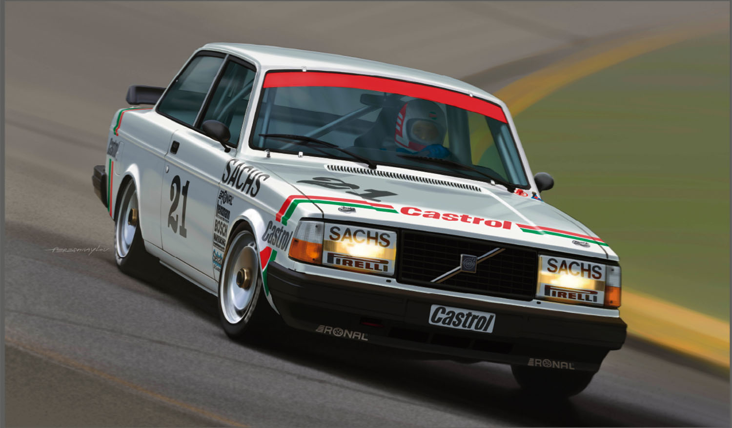 Byggmodell bil - Volvo 240 Turbo (DTM) 85 Champion - 1:24 - BeeMax