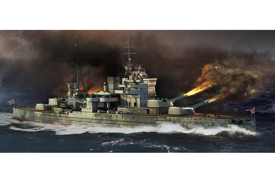 Byggmodell krigsfartyg - HMS Queen Elizabeth 1941 - 1:700