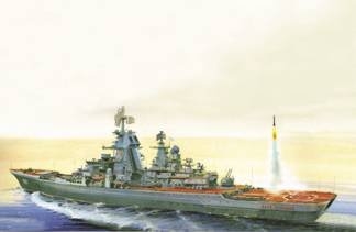 Byggmodell krigsfartyg - Petr Velikiy Battlecruiser - 1:700