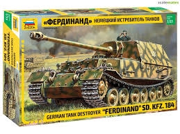 Byggmodell stridsvagn - Sd. Kfz.184 Ferdinand Tiger - 1:35 - Zv