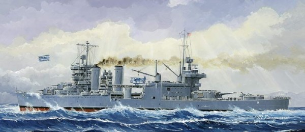 Byggmodell krigsfartyg - USS Minneapolis CA-36 1942 - 1:700 - Tr