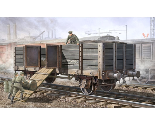 Byggmodell Järnvägsvagn - German Railway Gondola - 1:35 - Tr