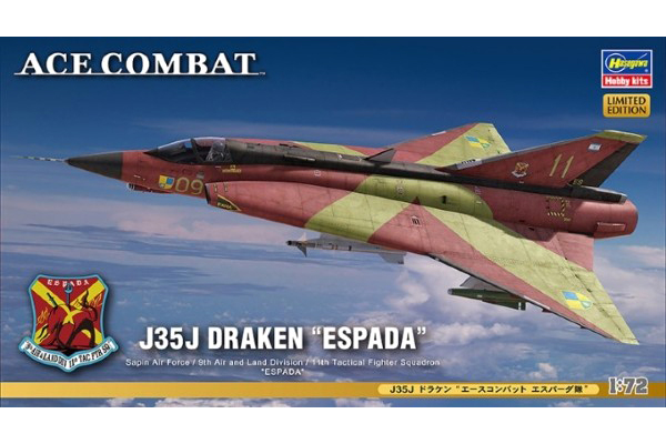 Byggmodell flygplan - J35J Draken,  ACE Combat Espada - 1:72 - HG
