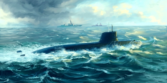 Byggmodell Ubåt - Japanese Soryu Class Attack Submarine - 1:144 - Tr