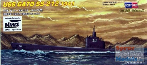 Byggmodell ubåt - USS GATO SS-212 1941 -1:700 - HobbyBoss
