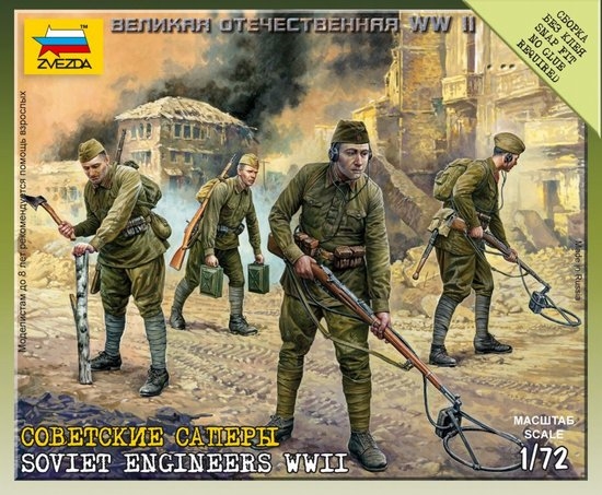 Byggmodell - Soviet Engineers, NO GLUE - 1:72 - Zvezda