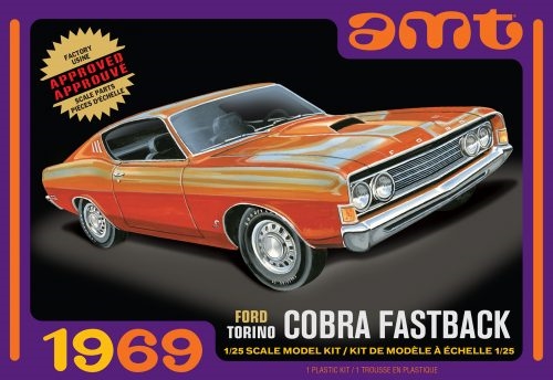 Byggmodell bil - 1969 Ford Torino Cobra Fastback 1:25 AMT