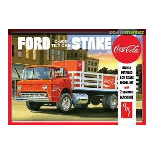 Byggmodell lastbil - Ford C600 Stake Bed w. Coca Cola - 1:25 - AMT