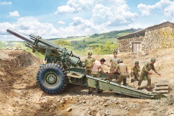 Byggmodell stridsfordon - M1 155mm GUN w/CREW 1:35 Italieri