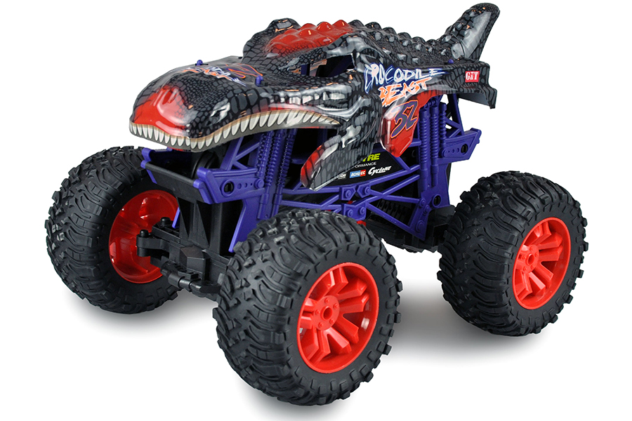 Radiostyrd bil - 1:10 - Red Crocodile Beast Big Monstertruck - RTR