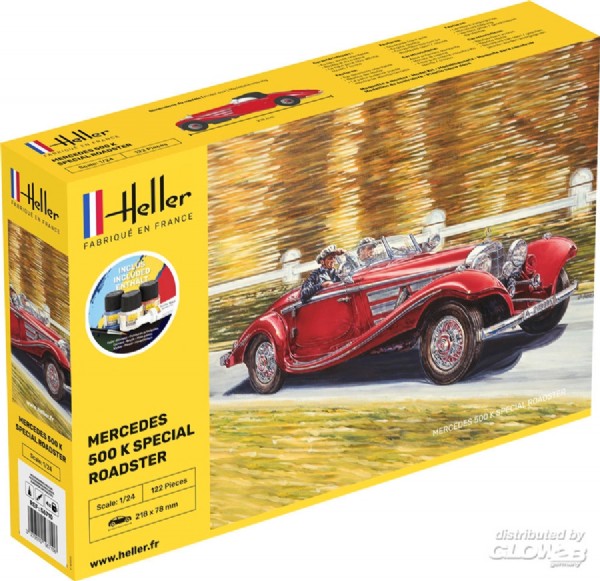 Startset bil - 500 K Special Roadster PAKET - 1:24 - Heller