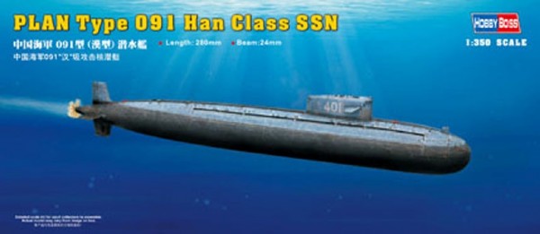 Byggmodell ubåt - PLAN Type 091 Han Class SSN - 1:350 - HobbyBoss
