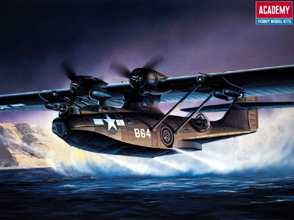 Byggmodell flygplan - Pby-5 Black Catalina - 1:72 - Academy