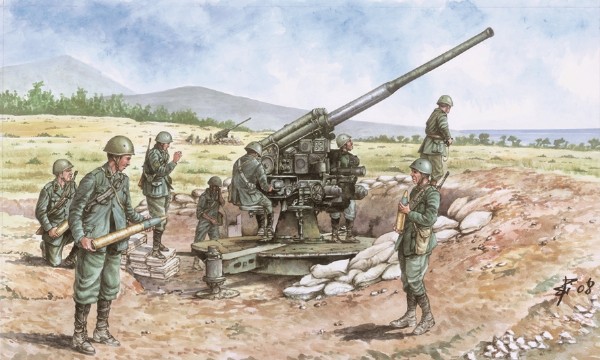 Byggmodell stridsfordon - Italian 90/53 Gun - 1:72 - Italieri