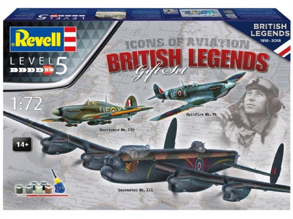Byggmodell flygplan - British Legends - Gift Set - 1:72 - Revell
