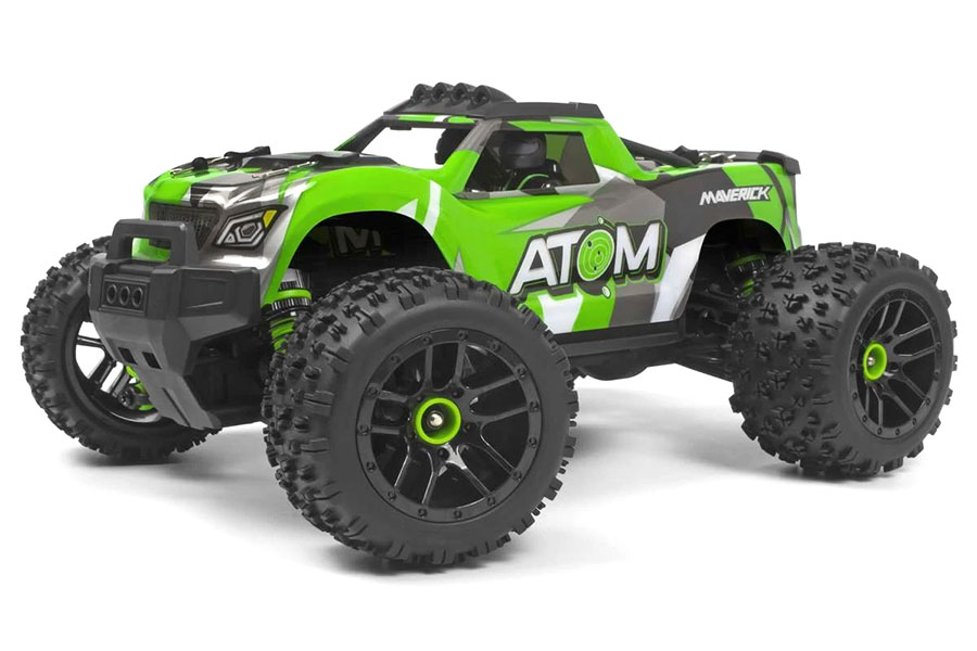 Radiostyrd bil - Maverick RC Atom Green 4WD - 1:18 - 2,4Ghz - RTR