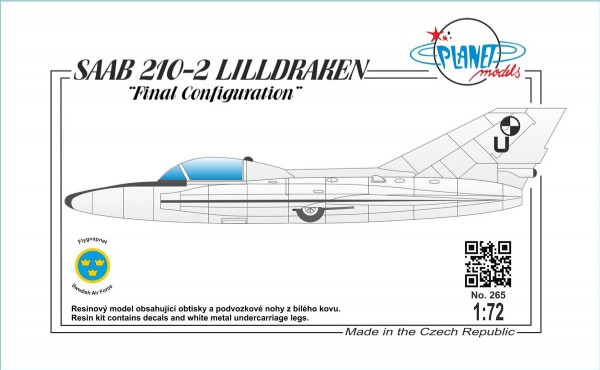 Byggmodell flygplan - SAAB 210-II Lilldraken Final Configuration - 1:72 - Planet Models
