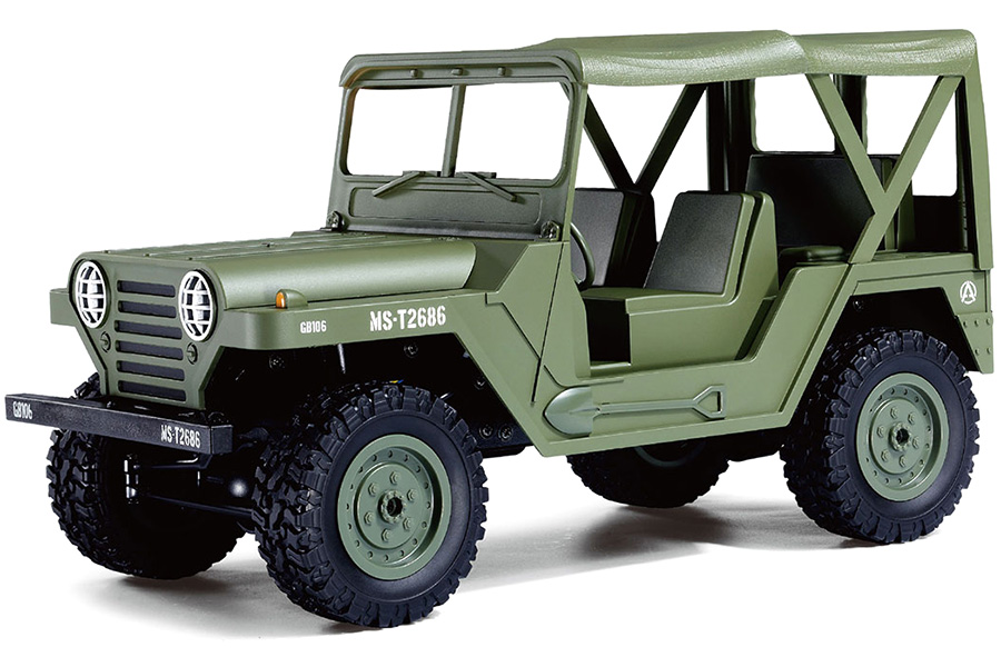 Radiostyrd bil - Amerikansk militär jeep 4WD 1:14 - 2,4ghz - RTR