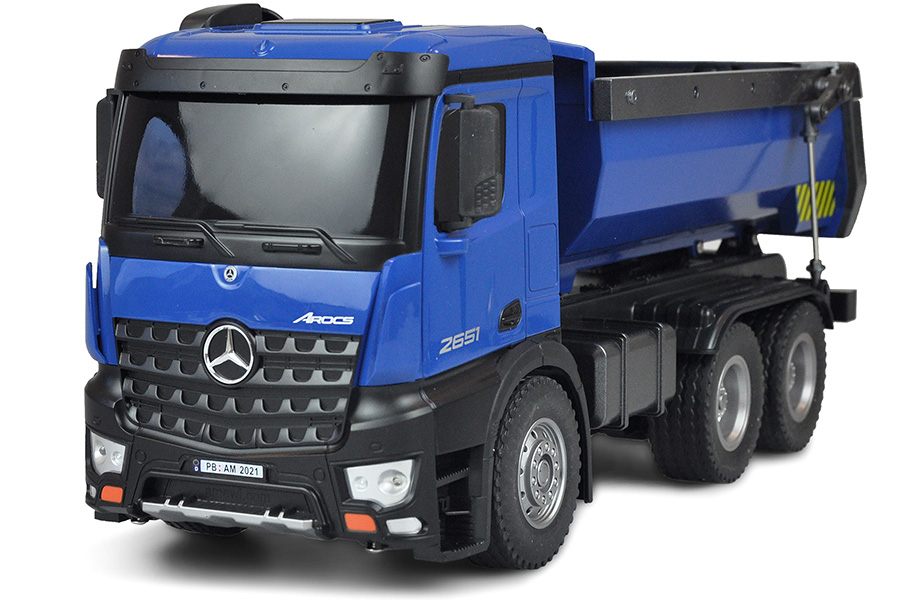 Radiostyrd lastbil - Mercedes-Benz Arocs Kipper - Blå - 1:14 - 2,4GHz - RTR