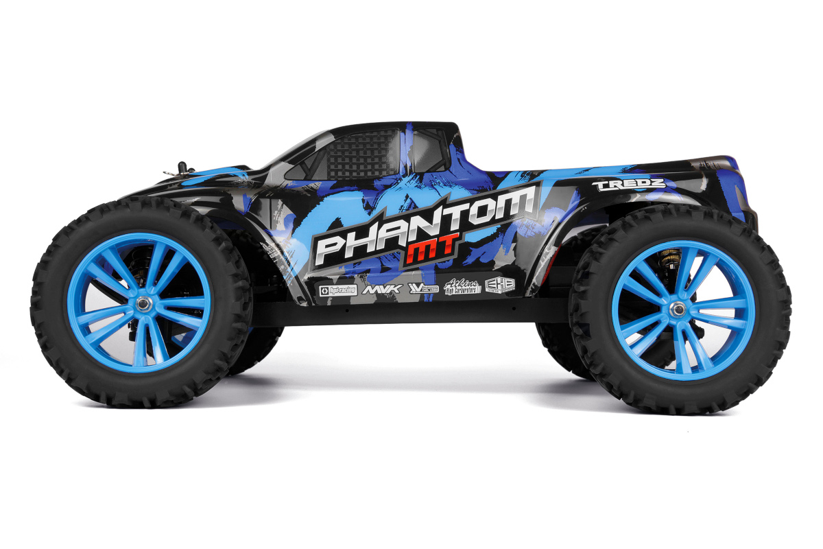 Radiostyrda bilar - 1:10 - Maverick Phantom MT 4wd - 2,4Ghz - Blå - RTR