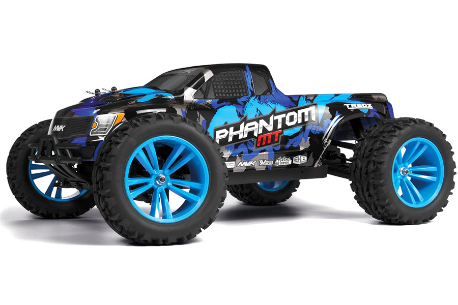 Radiostyrda bilar - 1:10 - Maverick Phantom MT 4wd - 2,4Ghz - Blå - RTR