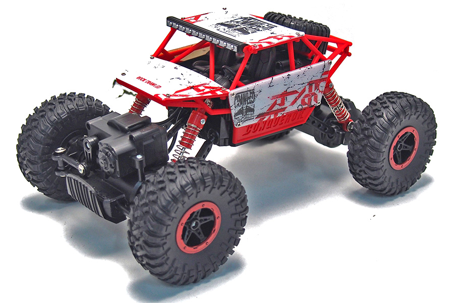 Radiostyrd crawler - 1:18 - Conqueror Rock Crawler Red - 2,4Ghz - RTR