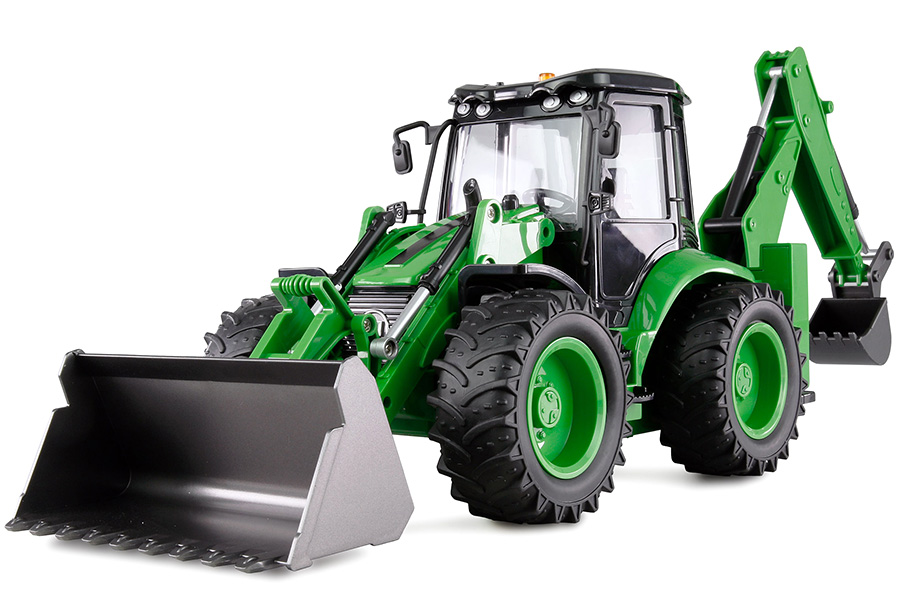 Radiostyrd Traktor - 1:14 Traktorgrävare med frontlastare - RTR