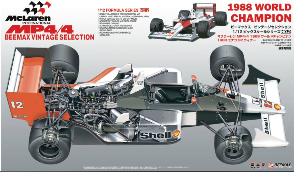 Byggmodell bil - McLaren MP4/4 Beemax 1988 - 1:12 - NuNu
