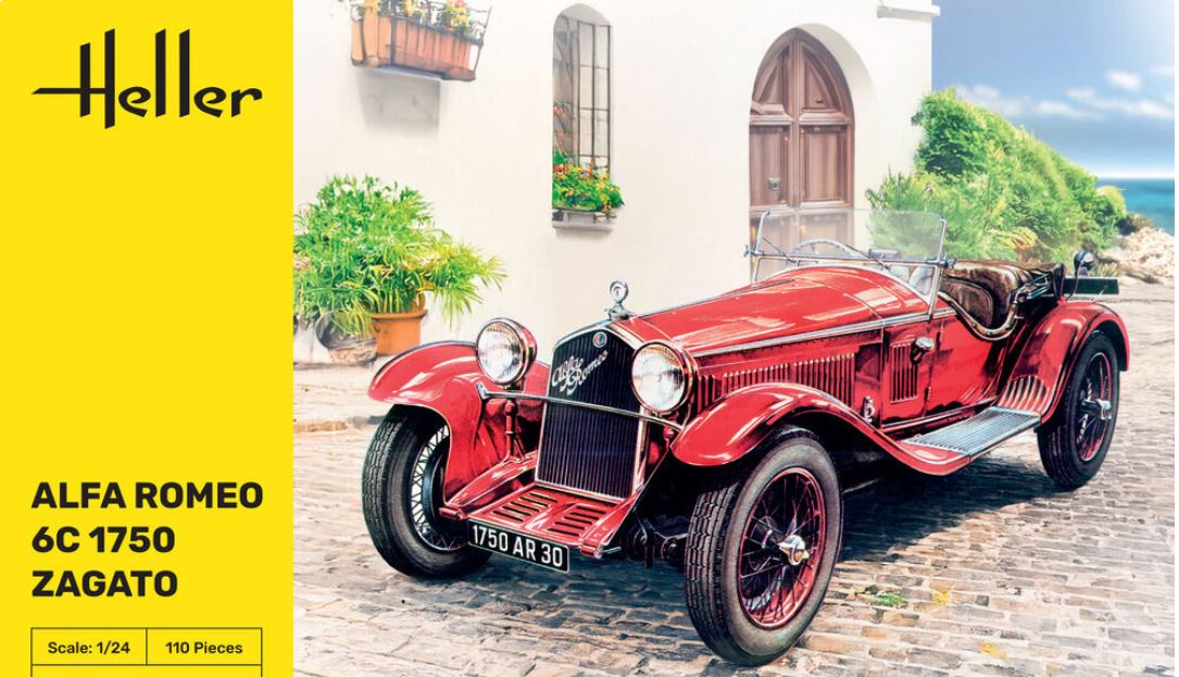 Byggmodell bilar - Alfa Romeo 6C 1750 Zagato - 1:24 - Heller
