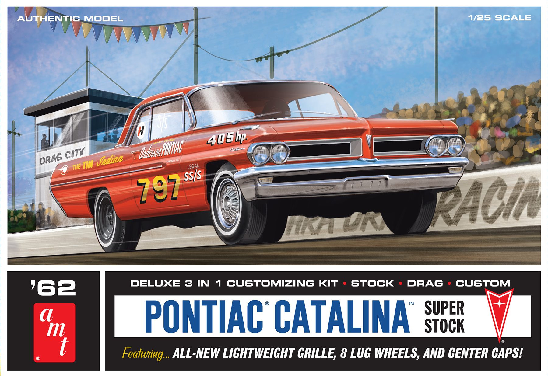 Byggmodell bil - 1962 Pontiac Catalina Super Stock - 1:25 - AMT