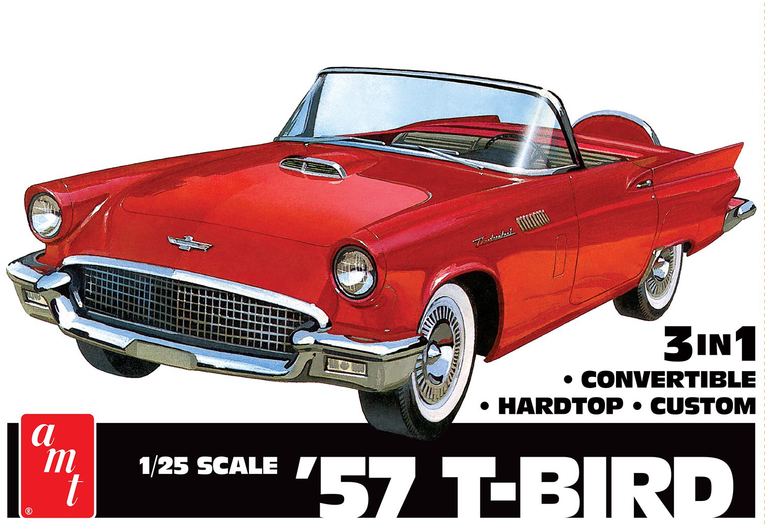 Byggmodell bil - 1957 Ford Thunderbird 3 i 1 - 1:25 - AMT